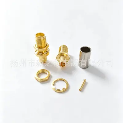 SMA-KY-3 Connector, External Thread, 50 Ohm, for RG58, Gold-Plated Copper - 5