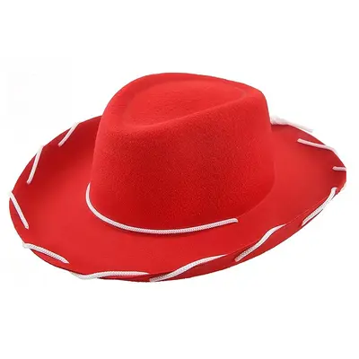 Western-Cowboyhut mit breiter Krempe, Braun und Weiß - 6