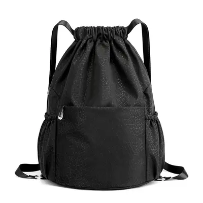 Large Capacity Women's Canvas Backpack with Drawstring, Casual - 9