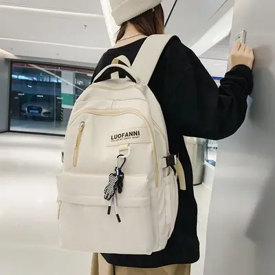 Minimalist Unisex School Backpack College Style Korean Design - 3