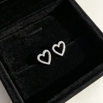 S999 Sterling Silver Zircon Stud Earrings Women