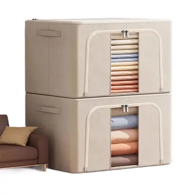 Large capacity clothing storage box, fabric, foldable - 6