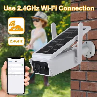 Anboqi 4MP Akıllı Güneş Enerjili Tabanca Kamera Dış Mekan Su Geçirmez Düşük Güçlü Kamera Kablosuz WIFI İzleme