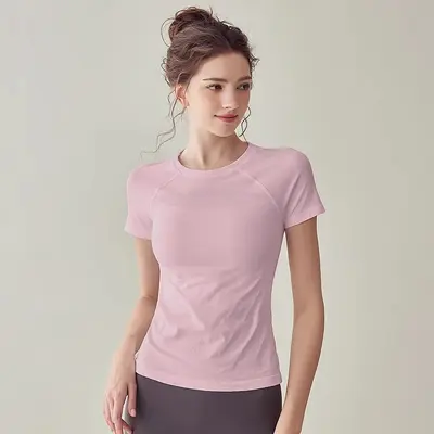 Women's Slim-Fit Quick-Dry Yoga Top, Short Sleeve - 5