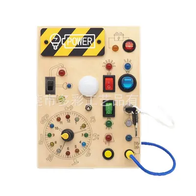 Ahşap LED Işıklı Meşgul Tahta Çocuk Erken Eğitim Oyuncağı - 7