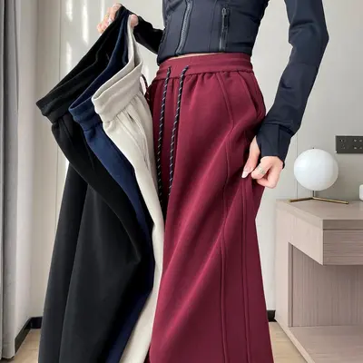 实拍2026秋季新款高腰窄版香蕉裤阔腿裤休闲裤卫裤运动裤女