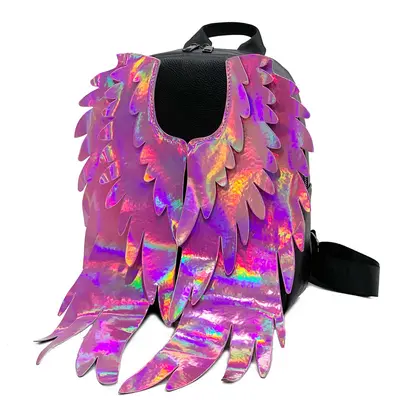 Women's Laser Wing-Design Fashion Backpack, Multi-Colour