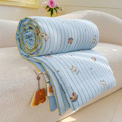 Klasse-A Mutter-Baby-Doppelschicht-Mull-Sommersteppdecke, maschinenwaschbar, Klimaanlage-Decke, Sommerdecke, Studentenwohnheim-Decke, dünne Decke, Geschenkset