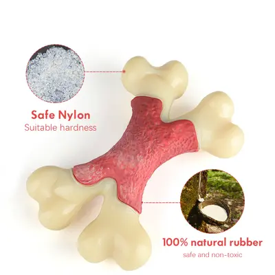 Double Bone Chew Toy for Dogs, Bacon Flavor, Durable