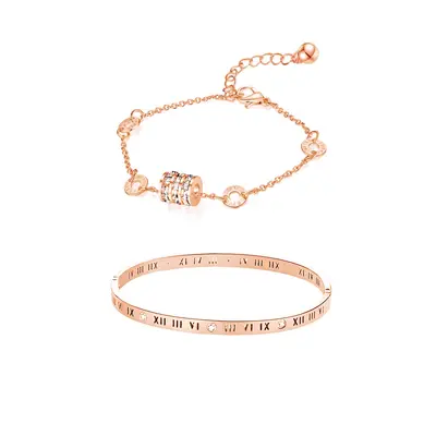 Romen kleines Taille-Armband grenzüberschreitendes Bestseller Damen Edelstahl Mode populäres stapelbares Armband verblassfestes Armband - 7