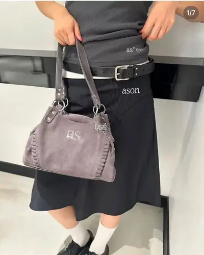Korean Ason-Style Mini Leather Shoulder Bag, 25FW Model, Large Capacity - 5