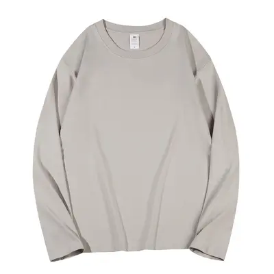 230g Herbst Sincan Strickpamollbaumtrikot schweres Rundhalsbaumwoll-T-Shirt in einfarbig mit langen Ärmeln lockere Passform Herren-Basisshirt Großhandel direkt vom Hersteller - 6