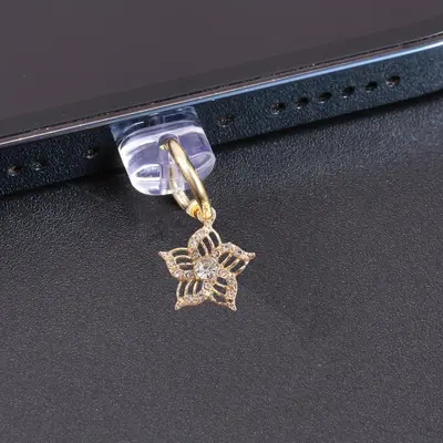 Grenzüberschreitende Etsy Metall quadratischer Schwan Schmetterling kleine Blume Schleife Kombination Legierungs-Halskette Staubstöpsel personalisierter Stil.