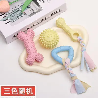 TPR Dog Toy, Bite-Resistant with Cotton Rope for Teething - 10