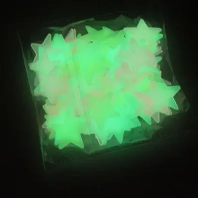 Leuchtende 3D-Sterne-Wandtattoos, fluoreszierend, blaues Licht