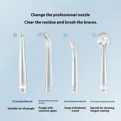 Electric Water Flosser Replacement Nozzles, Orthodontic and Sensitive, 4 Pack