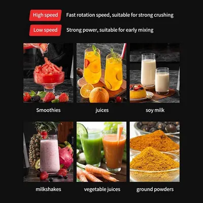 Paslanmaz Çelik Blender, 3/6/8 Fonksiyonlu Mutfak Robotu - 3