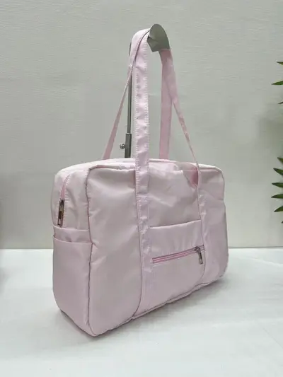 Pembe tote çanta, büyük kapasiteli, seyahat - 4