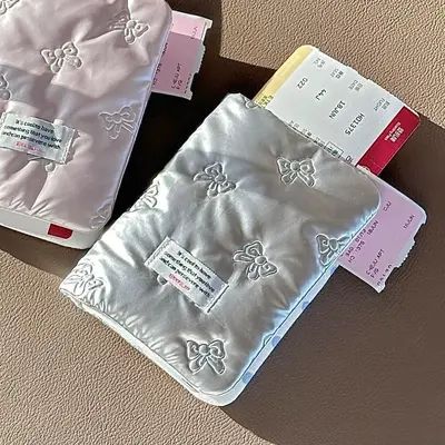 Pasaport ve belge sahibi, pembe fiyonklu, çok fonksiyonlu - 9