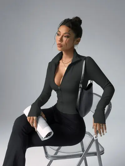 Women's Fitness Yoga Jacket Quick-Dry Autumn Top - 12