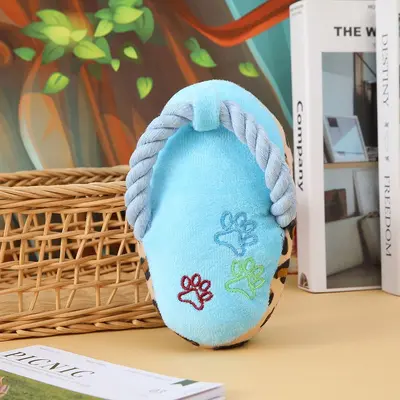 Plush Squeaky Slipper Dog Toy, Chew and Boredom Relief, Small to Large Breeds - 6