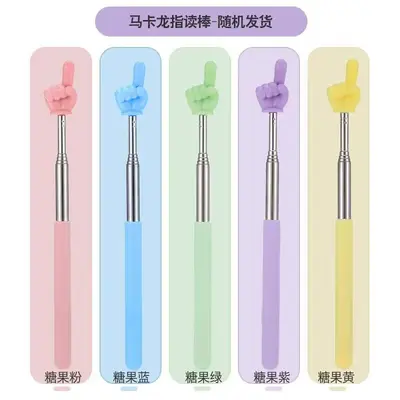 Retractable Teacher Pointer Stick, Plastic Children's Reading Pointer - 4