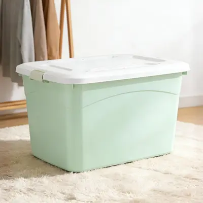 Plastic Storage Box with Wheels and Lid Large Capacity - 8