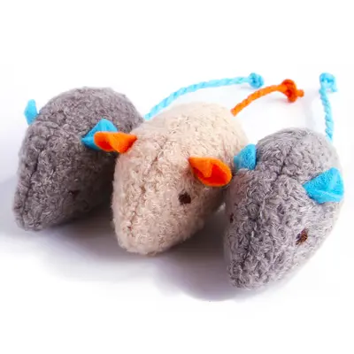 Plush Catnip Mouse Cat Toy, Cute Shape Interactive Pet Toy - 6