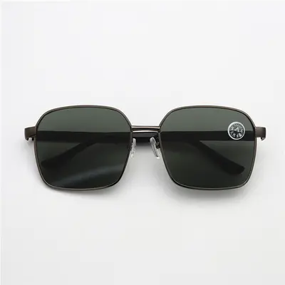 Large Square Sunglasses, Crystal Flat Lens, Full Metal Frame - 3