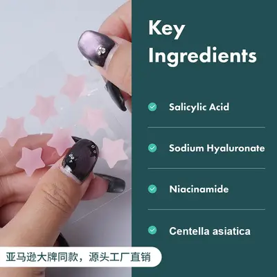 Hydrocolloid acne patch, hyaluronic acid, salicylic acid