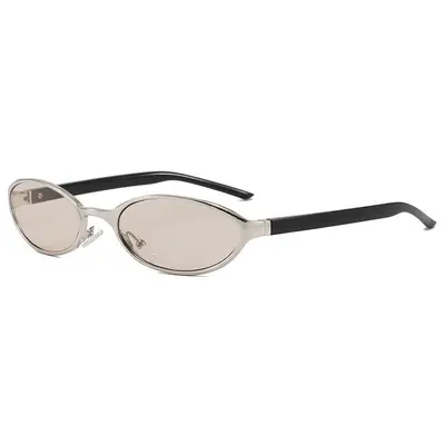 Metal Oval Small Frame UV400 Protection Sunglasses - 5