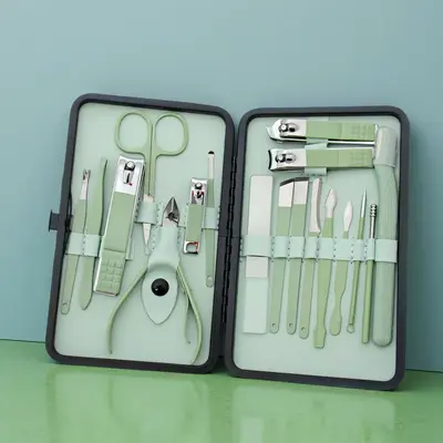 Manicure pedicure set, matcha green, 18-piece - 12