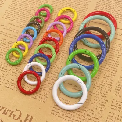 Colorful Alloy Spring Ring Clasp, DIY Jewelry Accessory