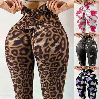 Damen Yoga-Leggings mit Schmetterlingsmuster, Po-Lifting, Plus Size - 1