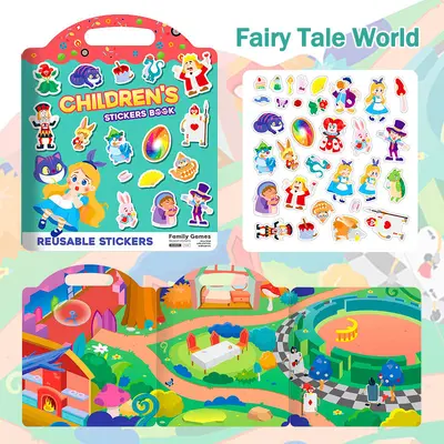 Kinder-Stille-Stickerbuch DIY-Serie Cartoon Klebebild-Buch Früherziehung Lernspielzeug - 8