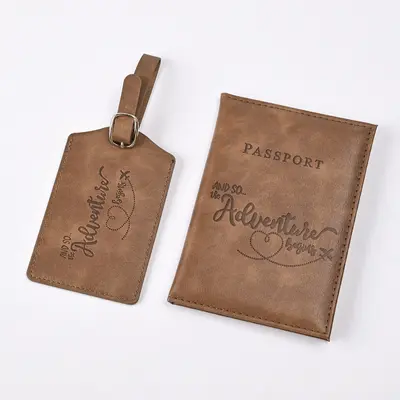 PU-Reisepass-Etui, Gepäcketikett, Tickethalter-Set - 9