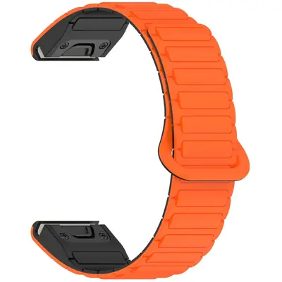 Two-Tone Magnetic Quick-Release Silicone Watch Strap for Garmin Fenix 5/6/7/8, 20/22/26mm Wristband