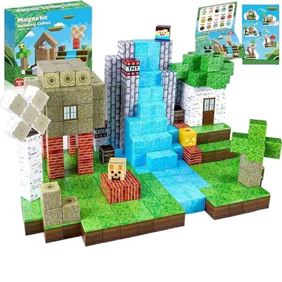 3D Magnetic Tile Building Set, Educational Gift Toy, Pet Park Design