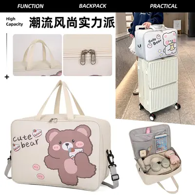 Travel bag, clothing storage, multifunctional, wide handle, portable