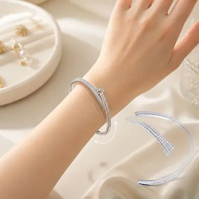 Armband, kupferplattiert, Zirkonia mit Sternenmotiv
