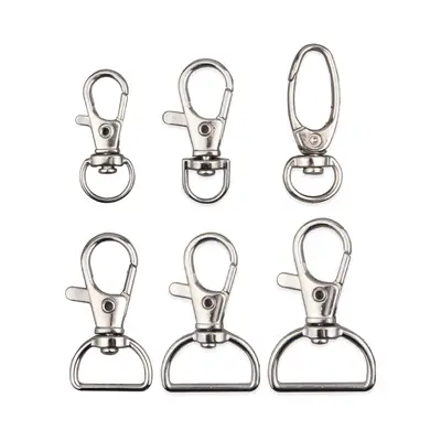 Manufacturer supplies zinc alloy hook-type dog clasp, fish mouth hook, metal spring-loaded opening fish mouth clasp keychain, lobster clasp.