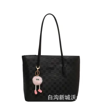 Women's Plaid Tote Bag, Large Capacity Single-Shoulder Handbag - 6