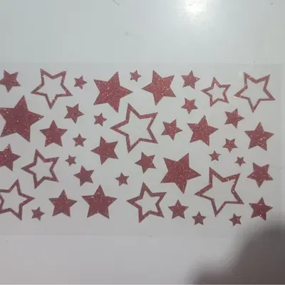 Gold Glitter Powder Five-Pointed Star Phone Stickers for Children, Waterproof - 10