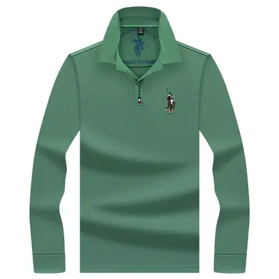 Herren Langarm-Poloshirt aus reiner Baumwolle, bestickt - 11