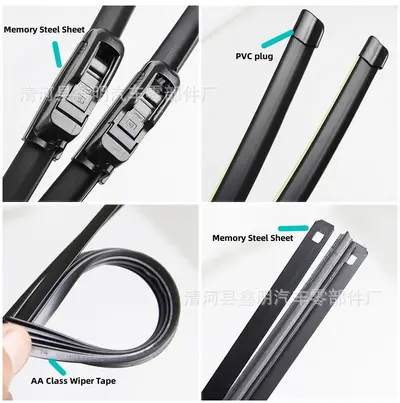 Frameless U-Type Wiper Blade, Gen 1, Universal Car Fit, Quiet