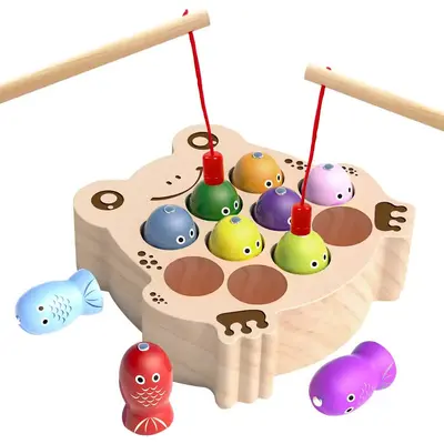 Montessori ahşap meşgul tahtası, manyetik balık oyunu - 10