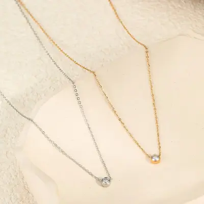 Titanium Steel Ultra-Thin Bridge Bone Chain Necklace - 3