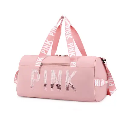 Women's sequin crossbody bag with shoe compartment, dry-wet separation