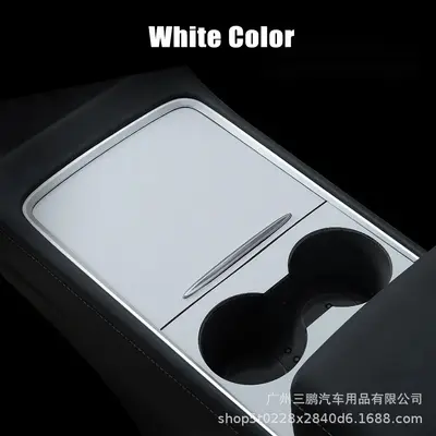 Center Console Panel Sticker for Tesla Model 3/Y 2021-2023, Carbon Fiber - 8