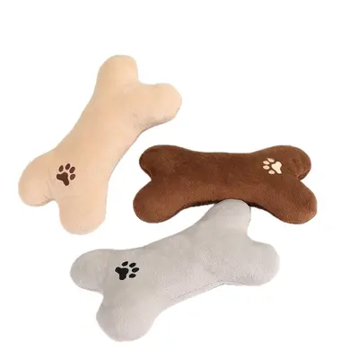 Kemik Şekilli Evcil Hayvan Oyuncağı, Nakışlı Peluş, Diş Kaşıma, Dört Mevsim Yastık - 6